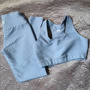 Booty by Brabants croco Leggings and Sports Bras in light blue